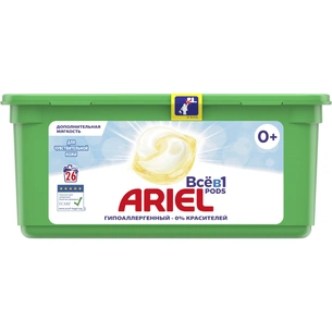 Капсули для прання Ariel Pods Все-в-1 для чутливої шкіри 26 шт. (8001841610160) зображення 1