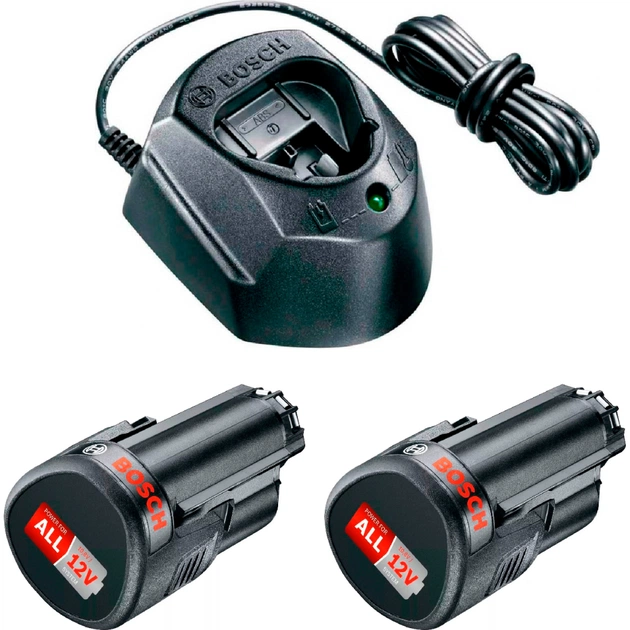 Набор аккумулятор + зарядное устройство Bosch PBA 2x12В, 1.5Аг и ЗУ GAL 1210 CV (1.600.A01.L3E) - изображение 1