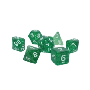 Набір кубиків для настільних ігор Games 7 Days Glitter 7 Dice Set - Green (g7dglit01) зображення 1