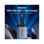 Зарядний пристрій Vention 2xUSB-C PD45W GaN transparent gray (FCFH0-EU) - зменшене зображення 2