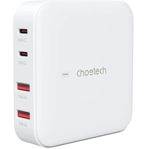 Зарядний пристрій Choetech GaN 2 USB-A / 2 USB-C 100W QC3.0/PD/PPS (PD8008-EU-WH) зображення 1