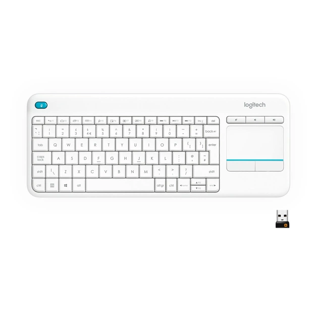 Клавіатура Logitech K400 Plus Touch Wireless UA White (920-007146) - зображення 1