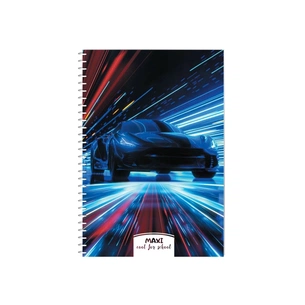 Блокнот Maxi А5, пластикова обкладинка, спіраль, 60 арк., клітинка (MX21213-09) зображення 1
