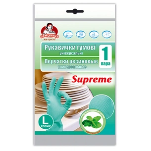 Рукавички господарські Помічниця Supreme з ароматом м'яти Універсальні розмір 8 (L) (4820012349043) зображення 1