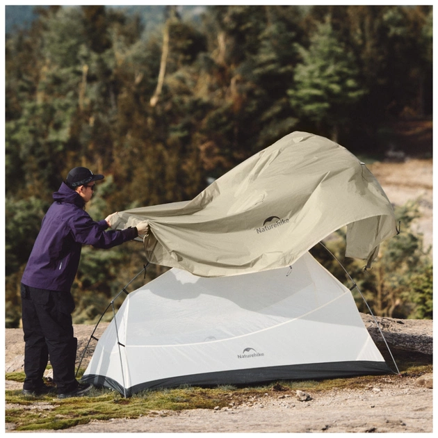 Намет Naturehike двомісний з футпринтом CNK2350WS020 Cloud Up Pro пісочний (6927595776988) - зображення 9