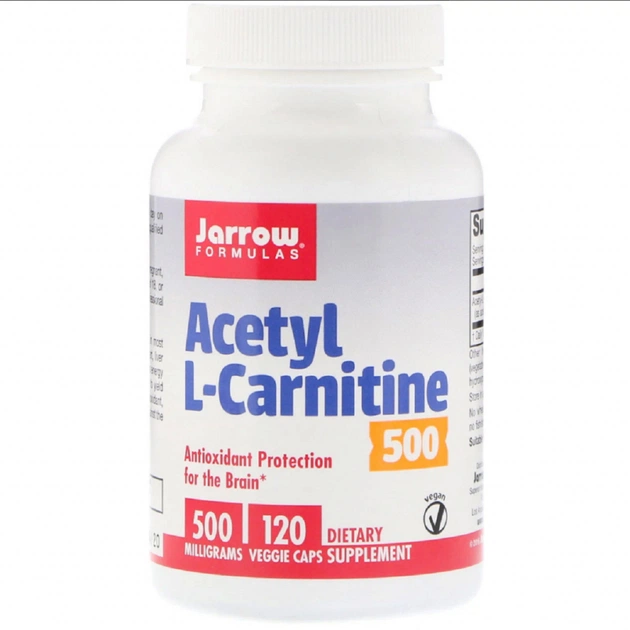 Амінокислота Jarrow Formulas Ацетил L-Карнітин, Acetyl L-Carnitine, 500 мг, 120 капсул (JRW-15062) - зображення 1