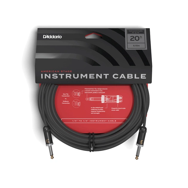 Інструментальний кабель D'Addario American Stage 6m (PW-AMSG-20) - picture 1