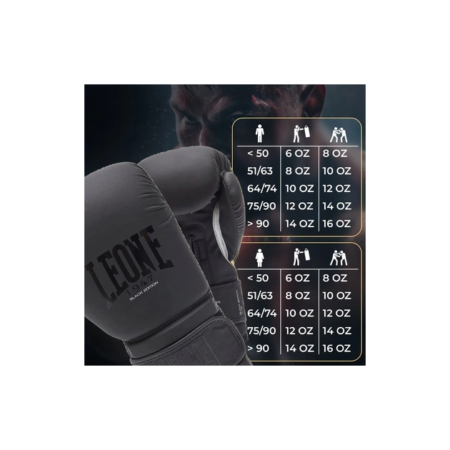 Боксерські рукавички Leone GN059 Black/White 10 унцій (GN059_Bl/White_10oz) - picture 10