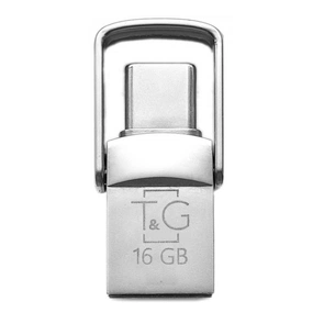 Флеш-накопичувач USB 2.0 16GB Type-C T&G 104 Metal Series Silver (TG104TC-16G) зображення 1
