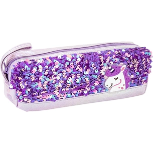 Пенал Cool For School з паєтками та ремінцем 1 відділення фіолетовий (CF87056) зображення 1