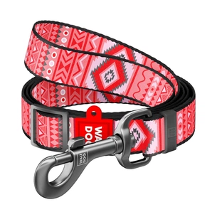 Повідок для собак WAUDOG Nylon "Етно червоний" регульований S (5363) зображення 1