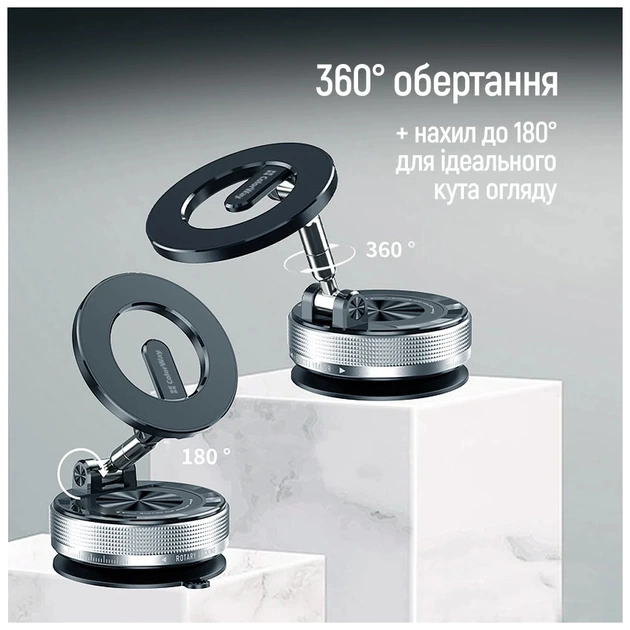 Універсальний автотримач ColorWay MagSafe 360° Black (CW-CHM21-BK) - picture 7