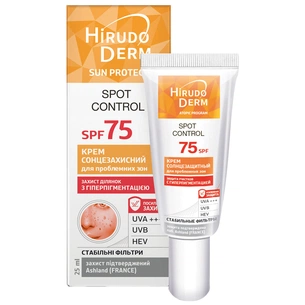 Засіб від засмаги Біокон Hirudo Derm Sun Protect Spot Control Сонцезахисний крем для проблемних зон SPF 75 25 мл (4820160038530) зображення 1