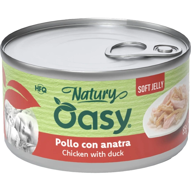 Консерви для котів OASY Wet Natury з куркою та качкою 85 г (8054329512890) - зображення 1