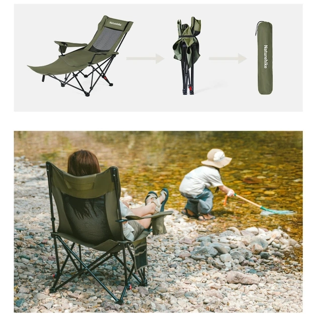 Крісло складане Naturehike CNK2550JJ023 Nightfall T05, сталь, оливкове (6977465865588) - picture 5