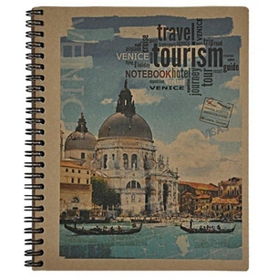 Блокнот Buromax spiral side, А5, 80sheets, KRAFT, square (assorted) (BM.2415) изображение 1