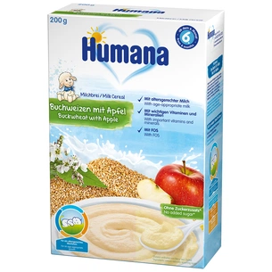Дитяча каша Humana молочна гречана з яблуком 200 г (4031244775580) зображення 1