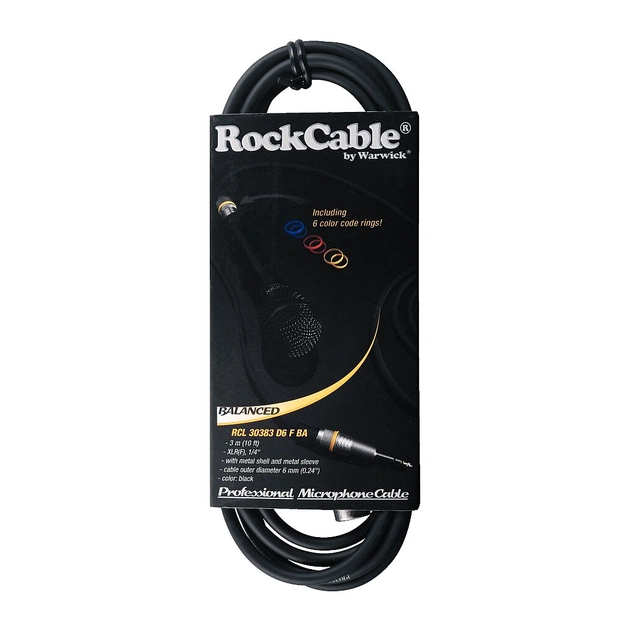 Мікрофонний кабель RockCable Microphone Cable - XLR (f) / TRS Jack 3m (RCL 30383 D6 F BA) - picture 3