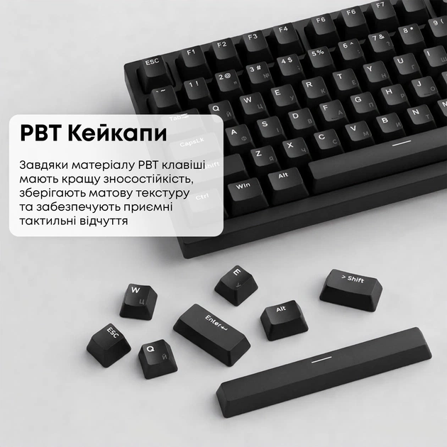 Клавіатура Ajazz AK820 Red Switch Black USB-C (AK820-R-B) - зображення 8