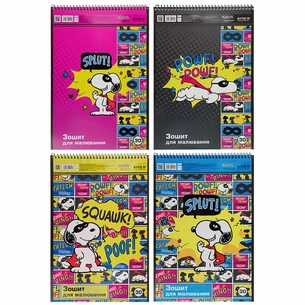 Альбом для малювання Kite Peanuts Snoopy спіраль 30 аркушів 4 дизайни (SN21-243) зображення 1