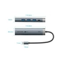 Концентратор Vention USB-C 5-in-1 3xUSB 3.0 + HDMI 4K60Hz + USB-C PD100W gray (TGMHB) - зменшене зображення 2