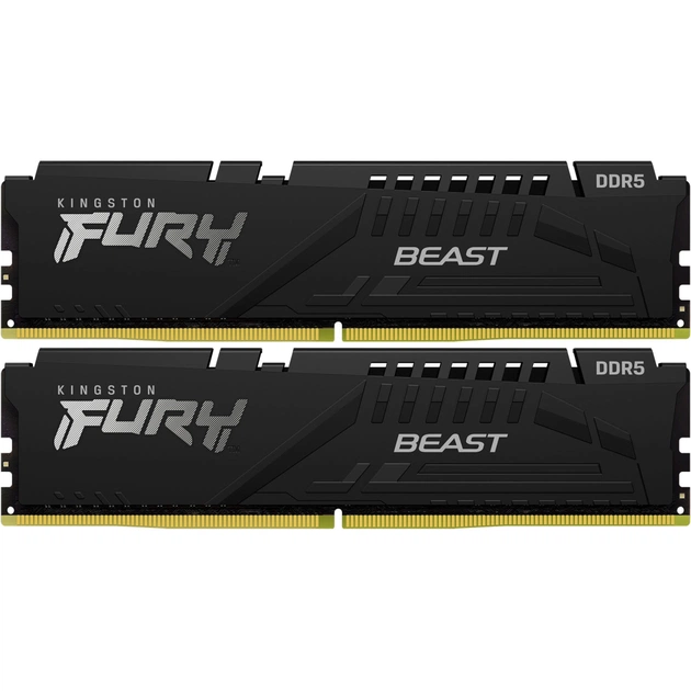 Модуль пам'яті для комп'ютера DDR5 64GB (2x32GB) 5600 MHz FURY Beast Black Kingston Fury (ex.HyperX) (KF556C40BBK2-64) - зображення 1