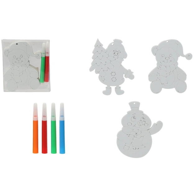 Ялинкова іграшка Chomik Комплект прикрас для розфарбовування 3шт 10см та фломас (5900779897120_2) - picture 6