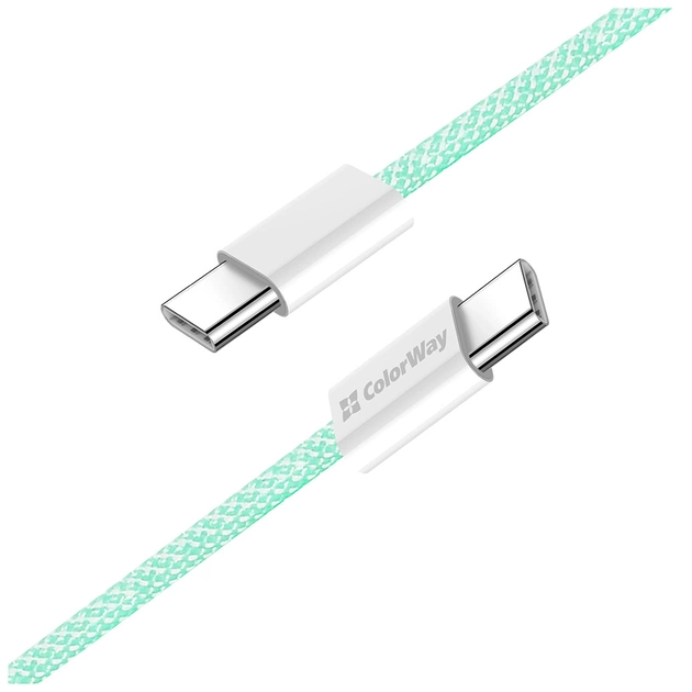 Дата кабель USB-C to USB-C 1.0m 60W 3.0А green ColorWay (CW-CBPDCC061-G) - picture 4