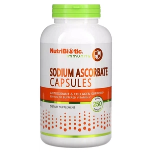 Вітамінно-мінеральний комплекс NutriBiotic Аскорбат натрію, Sodium Ascorbate, 250 вегетаріанських капсул (NBC-0046) зображення 1
