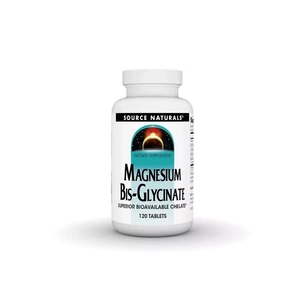 Мінерали Source Naturals Магній Бісгліцинат, Magnesium Bis-Glycinate, 120 таблеток (SNS-02132) зображення 1