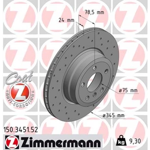 Гальмівний диск ZIMMERMANN 150.3451.52 зображення 1