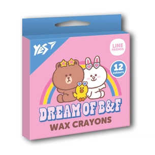 Олівці кольорові Yes Line Friends воскові 12 шт (590141) зображення 1