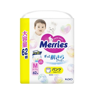 Підгузки Merries розмір M (6-11 кг) трусики 62 шт (4901301442949) зображення 1