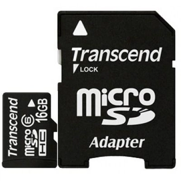 Карта пам'яті Transcend 16Gb microSDHC class 6 (TS16GUSDHC6) - изображение 1