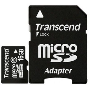 Карта пам'яті Transcend 16Gb microSDHC class 6 (TS16GUSDHC6) зображення 1