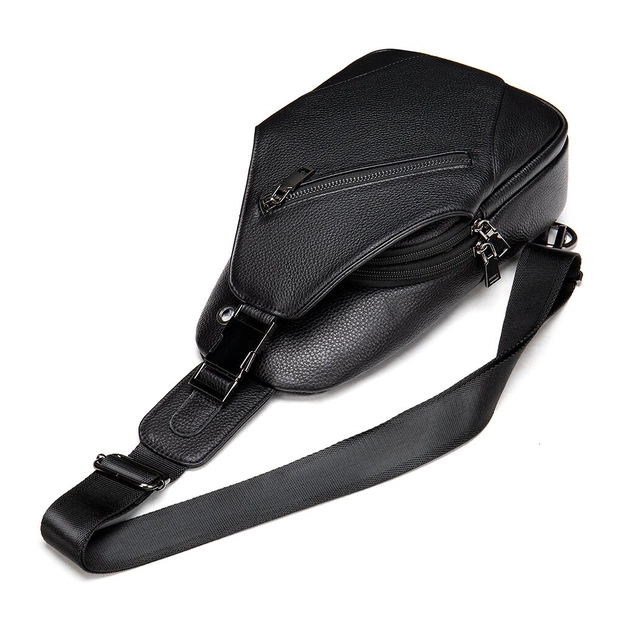 Сумка Vintage Слінг через плече в зернистій шкірі Чорна (20249) - зображення 8