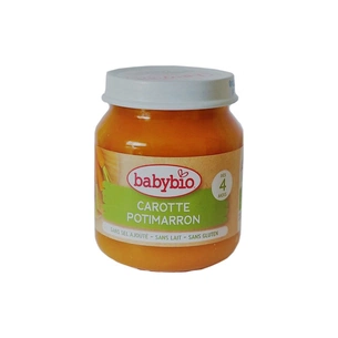 Дитяче пюре BabyBio з моркви та китайського гарбуза з 4 місяців 130 г (3288131500423) зображення 1