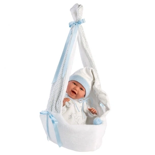 Пупс Llorens Mimo sonrisas capazo ciguena azul, 42 см (74005) зображення 1