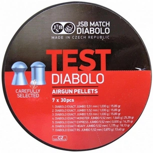Пульки JSB Diabolo Test Exact Jumbo 5.5мм, 1.03г (210шт) (002004-210) зображення 1