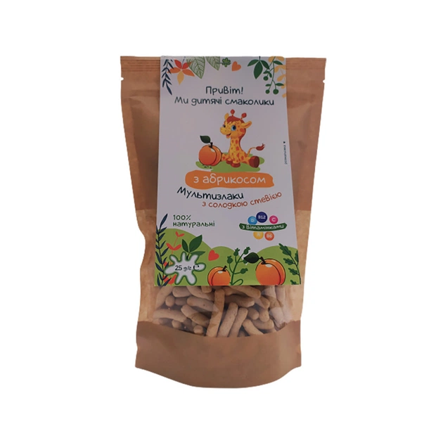 Дитячі снеки Дитячі Смаколики Палички неглазуровані мультизлаки з чіа та абрикосом 25 г (1181040) - picture 1