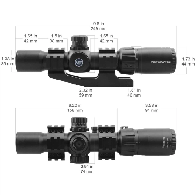 Оптичний приціл Vector Optics Mustang GenII 1-4X30 (30 мм) Illum. SFP (SCOC-29) - зображення 11