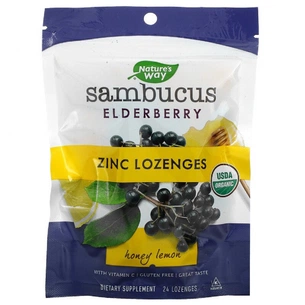 Травы Nature's Way Леденцы бузины с цинком, вкус меда и лимона, Sambucus, Zinc (NWY-12089) изображение 1
