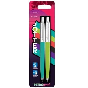 Ручка кулькова Parker JOTTER 17 Originals 80s Caribbean Green CT BP + Apple Green CT BP блістер (15 996_3534_2291) зображення 1