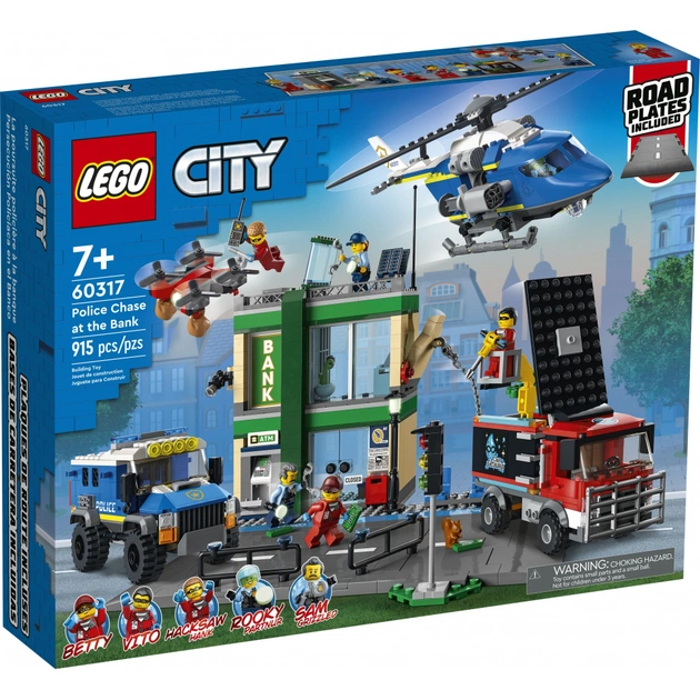 Конструктор LEGO City Police Поліцейська погоня у банку 915 деталей (60317) - зображення 1