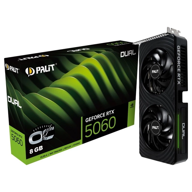 Видеокарта GF RTX 5060 8GB GDDR7 Dual OC Palit (NE75060S19P1-GB2063D) - изображение 1