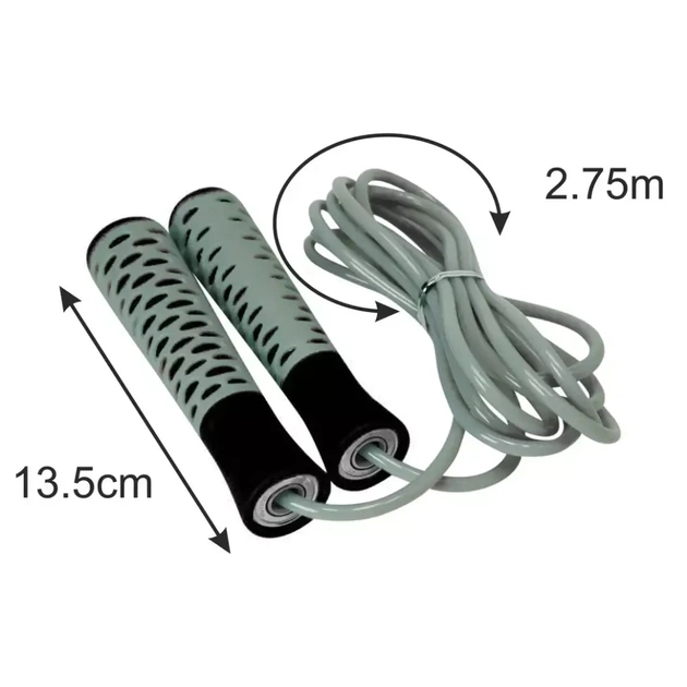 Скакалка PowerPlay 4206 Cіро-чорна (PP_4206_Grey/Black) - зображення 5