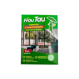 Серветки для прибирання Frau Tau Для скла з мікрофібри 1 шт. (4820263231746) зображення 1