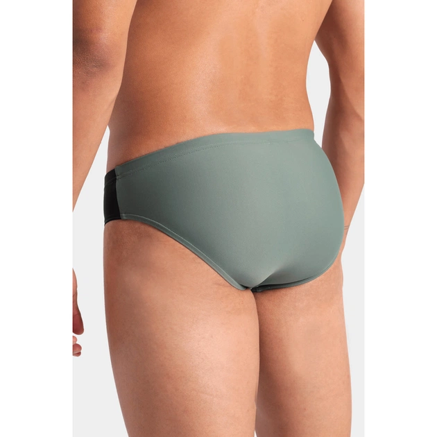 Плавки Arena Stripe Swim Briefs 007929-650 оливкй, чорний 90 (3468337395294) - зображення 7