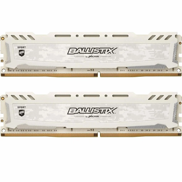 Модуль пам'яті для комп'ютера DDR4 32GB (2x16GB) 2666 MHz Ballistix Sport White Micron (BLS2K16G4D26BFSC) - зображення 1