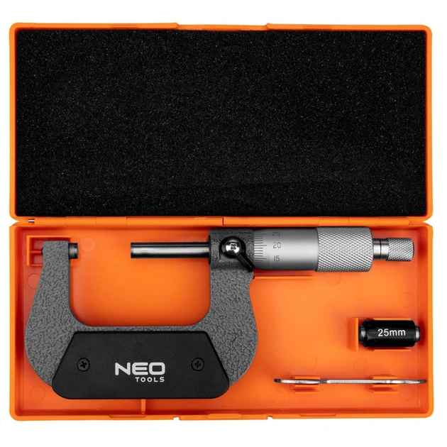 Мікрометр Neo Tools з верн'єром 25-50 мм, ±0.01 мм/м (75-021) - picture 3